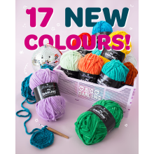 Scheepjes Big Darling super chunky chenille garen — 17 nieuwe kleuren waaronder paars, groen, oranje en tealkleuren