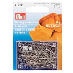 Prym Headpins brass 0.65x26mm silver - 5pcs