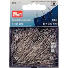 Prym Headpins steel 0.60x30mm silver - 5pcs