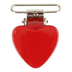 Suspender clips heart 25mm silver - 10pcs