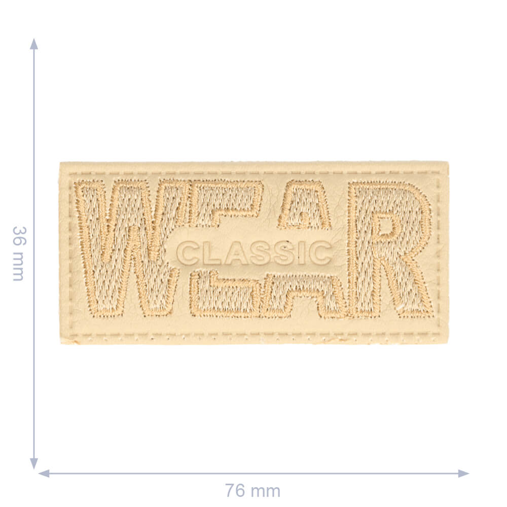 Label wear classic 76x36mm beige - 5st