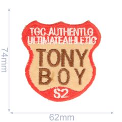 Applikation Tony Boy 62x74mm rot-braun - 5Stk