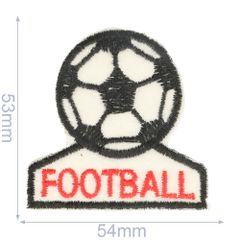 Iron-on patches football 54x53mm white-black - 5pcs