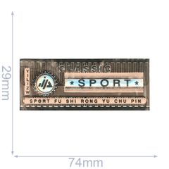 Label Classic Sport 74x29mm braun-rosa - 5Stk