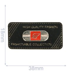 Label Fashionable Collection 38x18mm schwarz - 5Stk