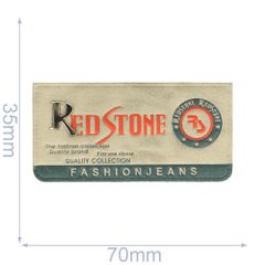 Label Red Stone 70x35mm grau-blau - 5Stk