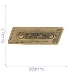 Label Classic Wear 55x17mm braun - 5Stk