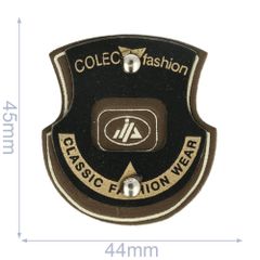 Label Classic Fashion Wear 44x45mm braun - 5Stk