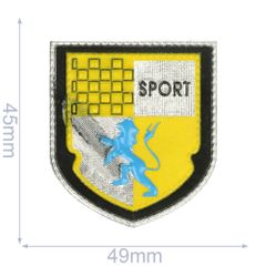 Label Wappen Sport 49x45mm gelb - 5Stk