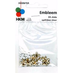 Applikation Alu-Dekoration Kreuz gold - 5 Stück