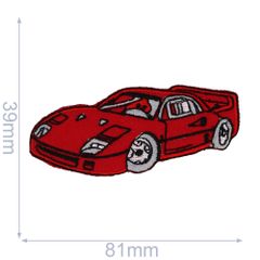 HKM Applikation Sportwagen 81x39mm rot - 5Stk