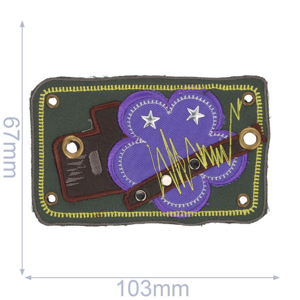 Applicatie Bloem roze in vierkant - 5st