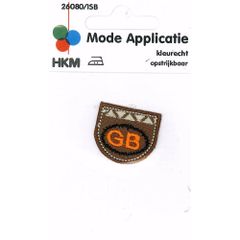 Applikation GB orange-beige groß - 5 Stück