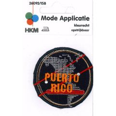 Applicatie Puerto Rico blauw - 5st