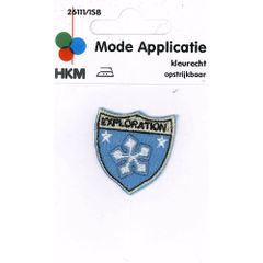 Iron-on patches EXPLORATION light blue - 5pcs