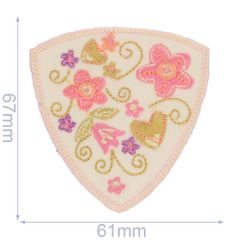 Applicatie Bloemen in schild - 5st