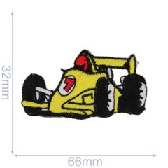 HKM Patch race car 66x32mm yellow - 5pcs