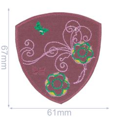 Patch flower in arms 61x67mm - 5pcs