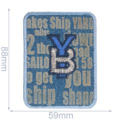 Applikation BY. Jeans blau - 5Stk