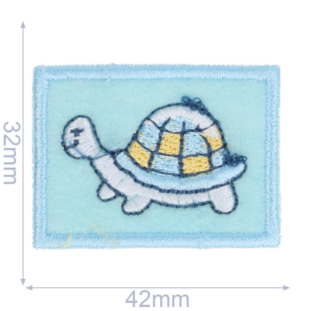 HKM Applicatie schildpad 42x32mm blauw - 5st