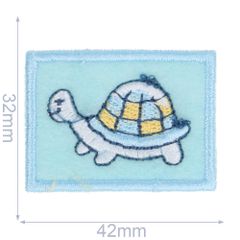 HKM Applikation Schildkröte 42x32mm blau - 5Stk