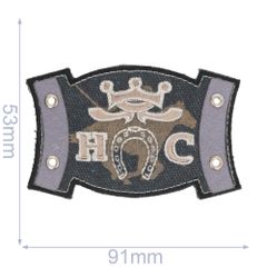 Iron-on patches horseshoe blue - 5pcs