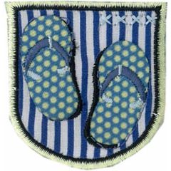 Iron-on patches Flip flops on shield - 5pcs