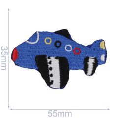 Iron-on patches Airplane dark blue - 5pcs