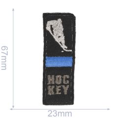 Applicatie Hockey met blauwe/rode balk - 5st