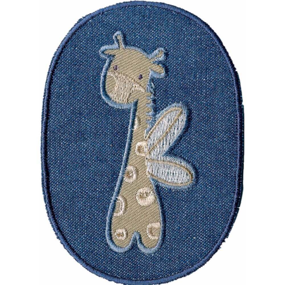 Applicatie Kniestuk jeans met giraf - 5st