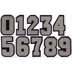 Applicatie Cijfers Groot 17cm cijfer 0 tm 9 grijs-blauw - 1