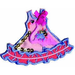 Iron-on patches dress with flamingo - 5pcs