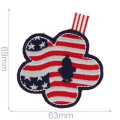 Applicatie US vlag in bloemenvorm - 5st