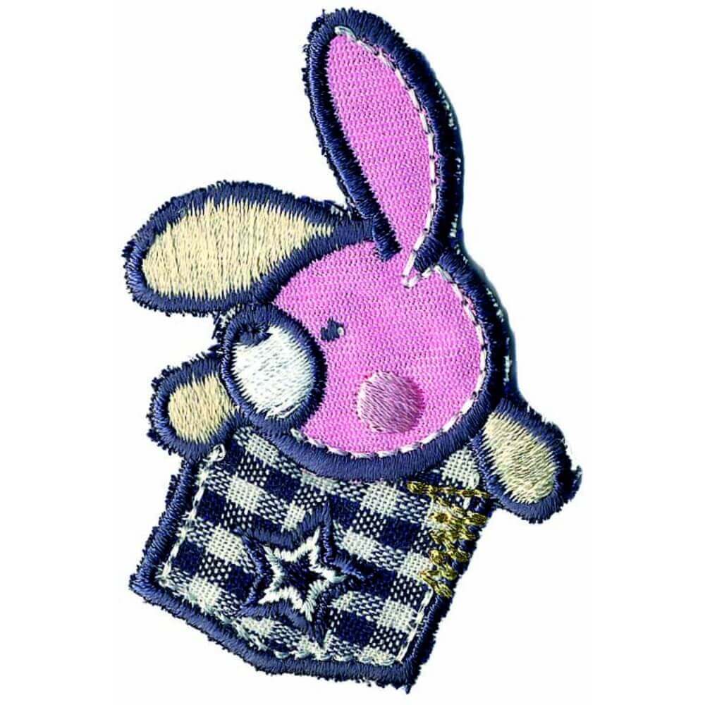 Applicatie Konijn roze - 5st