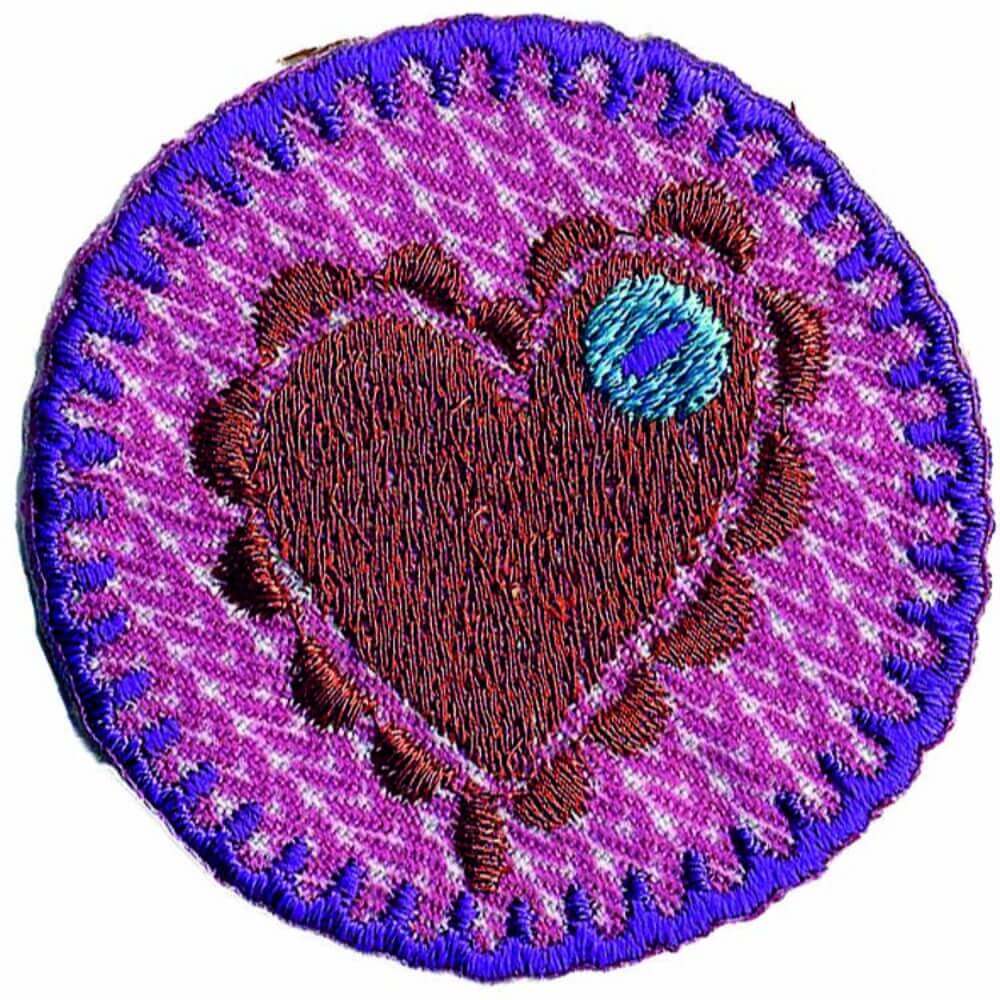 Applicatie Hart op roze button - 5st