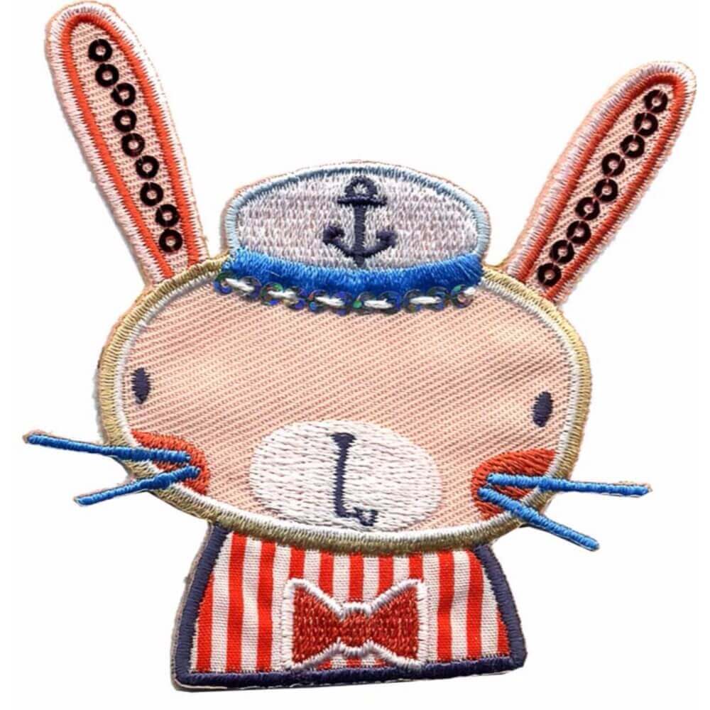 Applicatie Konijn als matroos met petje  - 5st