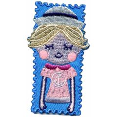 Iron-on patches girl with pink sailor shirt - 5pcs