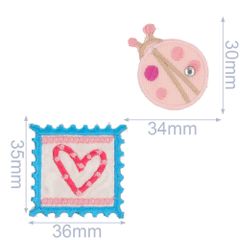 Applikationen Briefmarke und Marienkäfer Set - 5 Sets