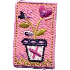 Iron-on patches flowers pink - 5pcs
