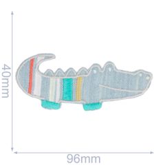 HKM Applikation Krokodil 96x40mm Jeans - 5Stk