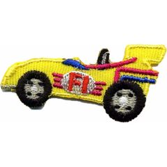 Applikation Rennwagen klein gelb - 5 Stück