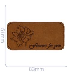 Applicatie Flowers For You Leer Gelaserd - 5st