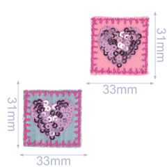 Applicatie Harten met pailletjes set 2 stuks - 5 sets