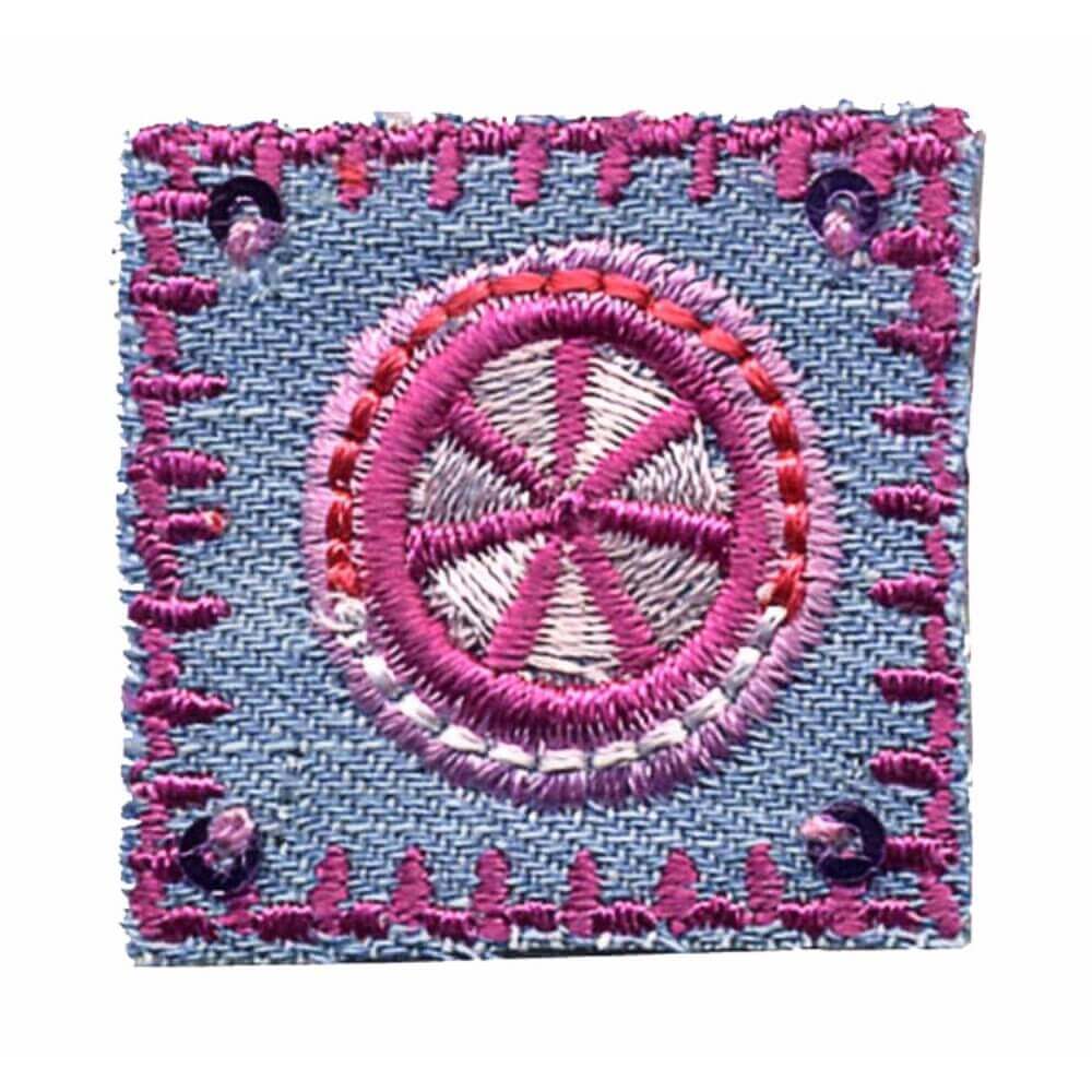 Patch flowers on smal jeans stamp - 5pcs