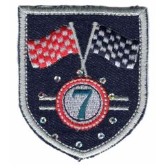 Applikation Button 7er Platz Jeans dunkel - 5 Stück