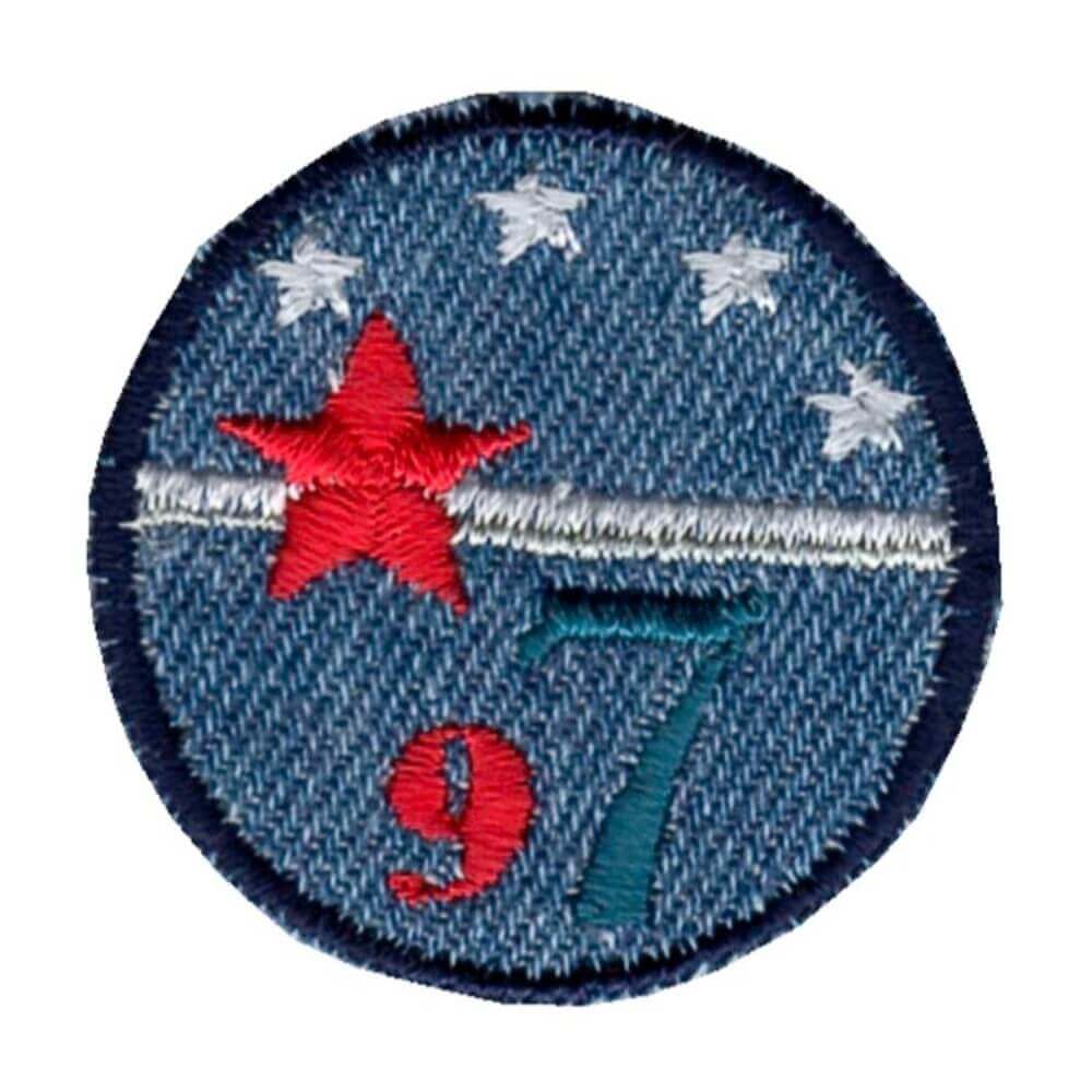 Iron-on patches Button Jeans 97 light - 5pcs