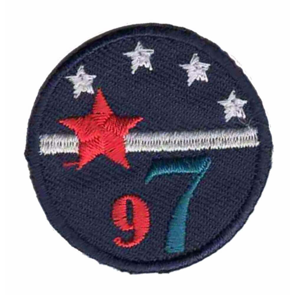 Iron-on patches Button 97 blue - 5pcs