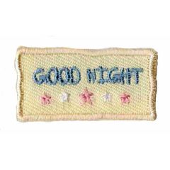 Applikation Good Night gelb/blau - 5Stk