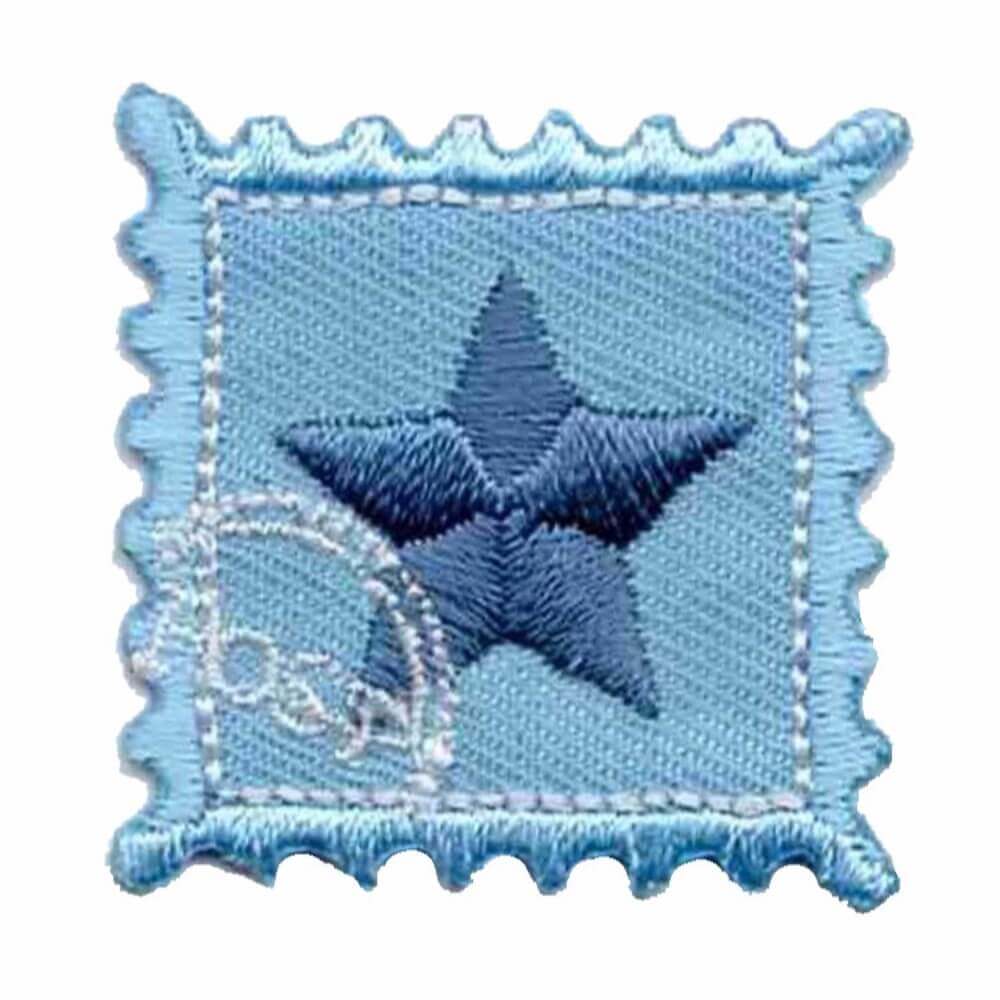 Iron-on patch star on stamp - 5pcs