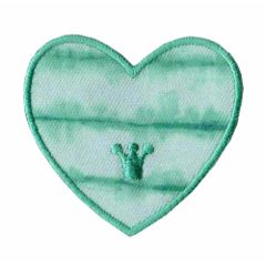 Applicatie Hart groen/blauw/paars - 5st